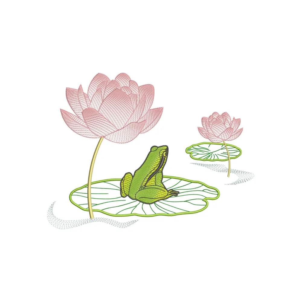 Frog Color Blending Embroidery Design