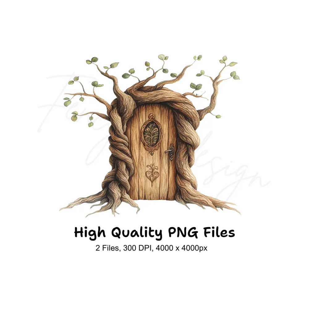Enchanted Tree House Doors Clipart Bundle