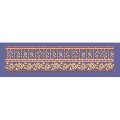 Floral Pillar Botanical Pattern Border Embroidery Design