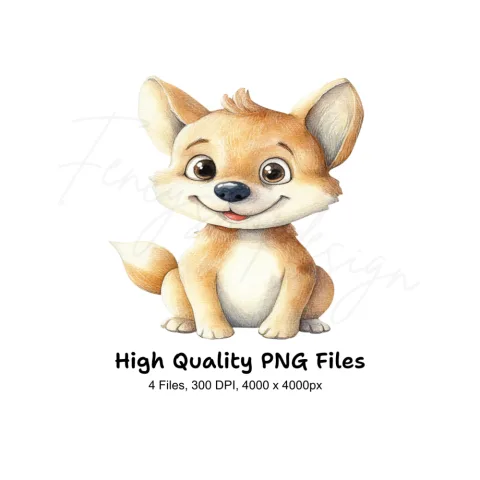 Cute Baby Fox Clipart Bundle