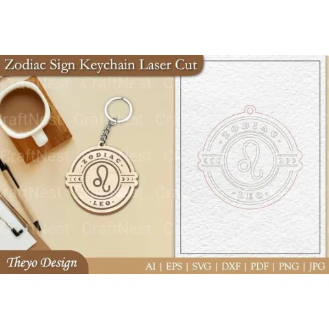 Zodiac Keychain SVG Bundle