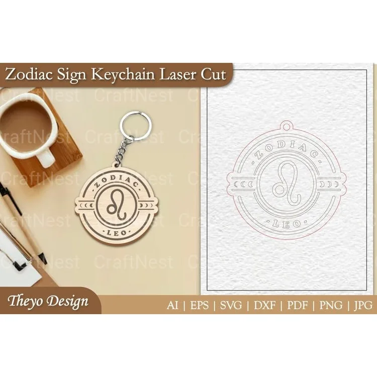 Zodiac Keychain SVG Bundle
