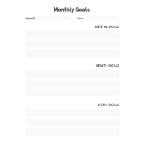 Monthly Goals Bundle