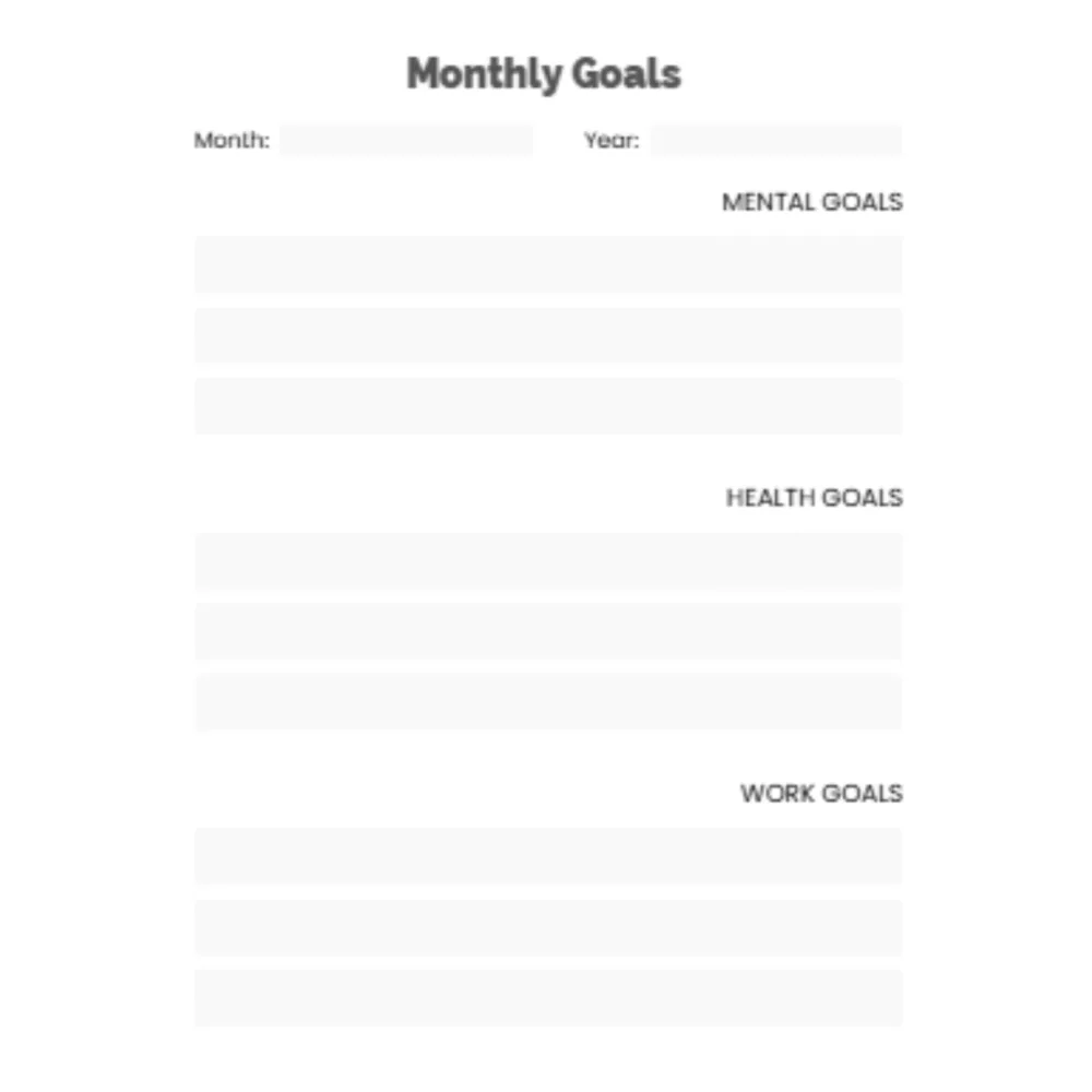 Monthly Goals Bundle