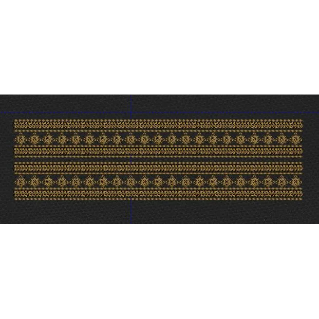 Mughal Multi Row Zari Border Black & Gold Embroidery Design