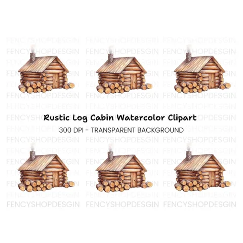 Cozy Log Cabin Clipart Bundle