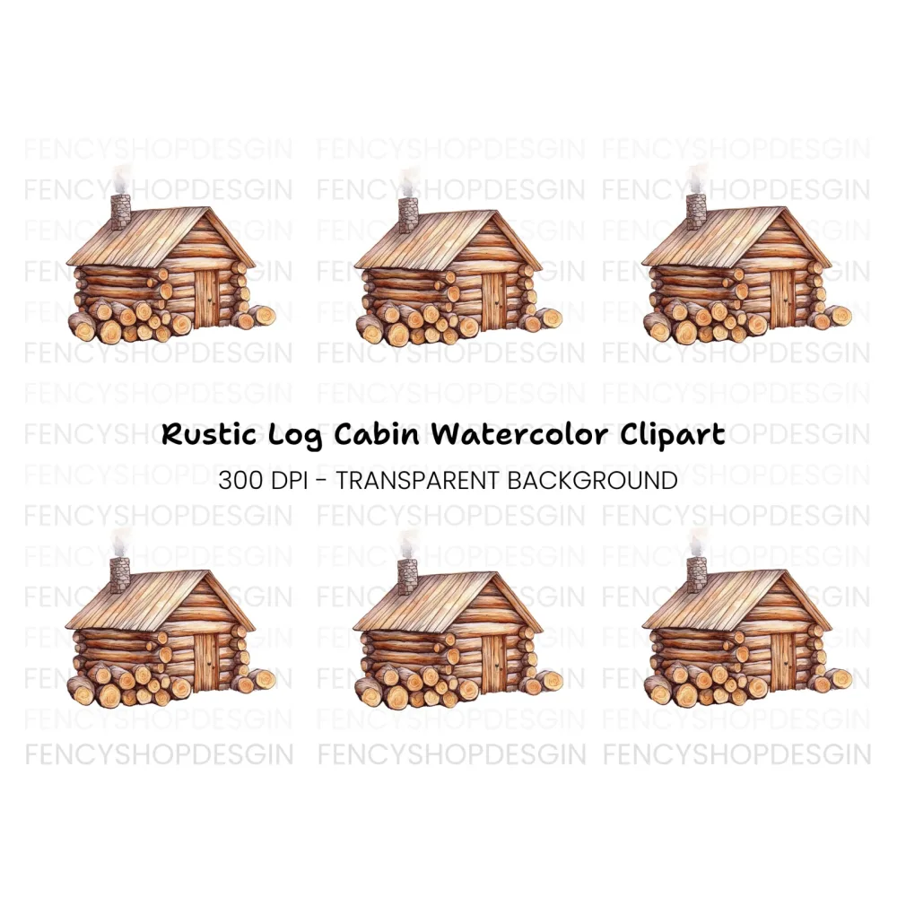 Cozy Log Cabin Clipart Bundle