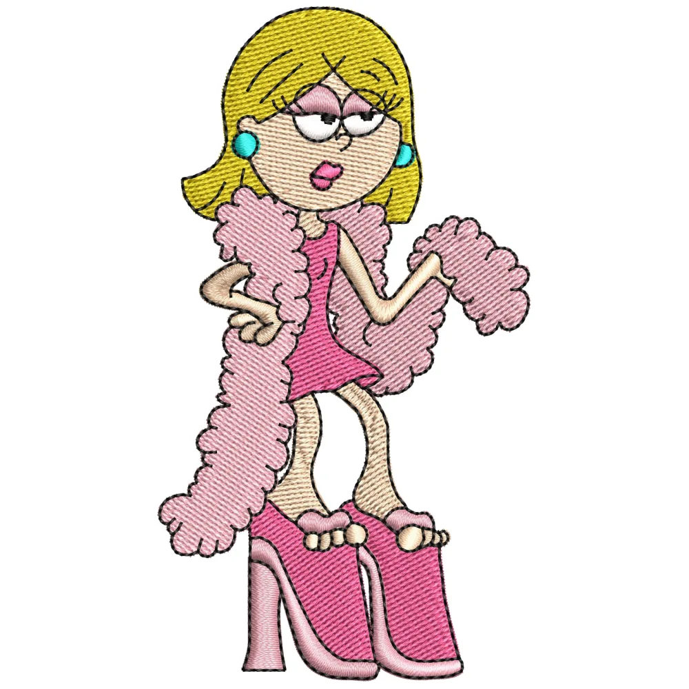 Fashion Girl Embroidery Design