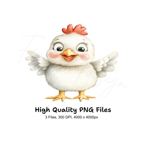 Cute Baby Chickens Clipart Bundle