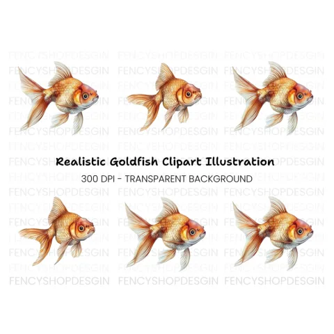 Golden Fish Clipart Bundle