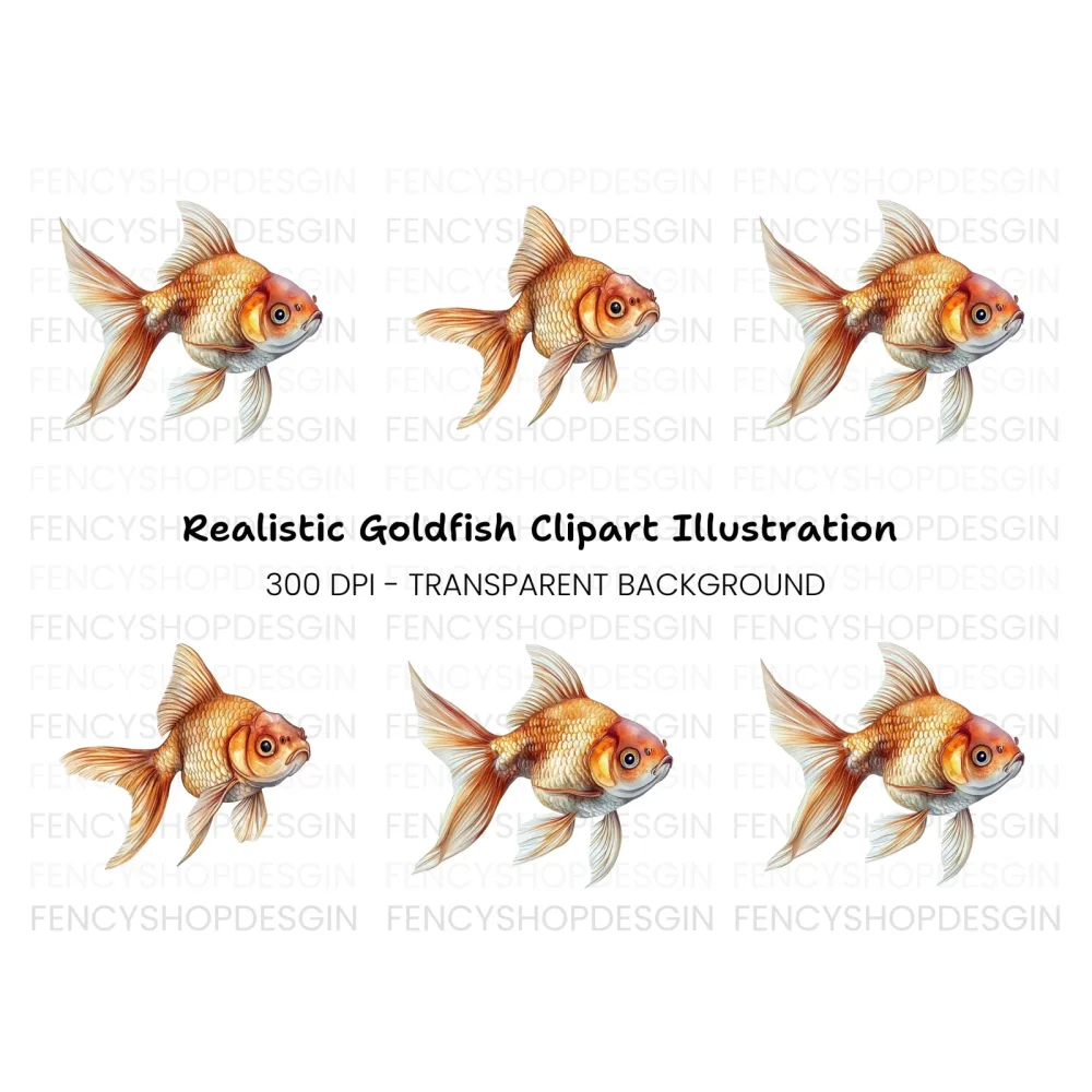 Golden Fish Clipart Bundle