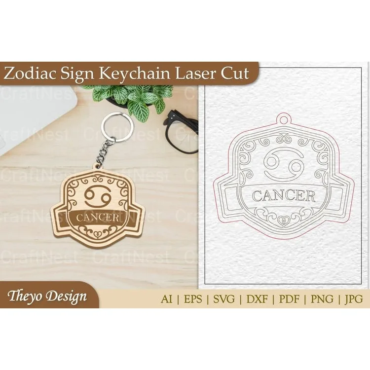 Zodiac Keychain SVG Bundle