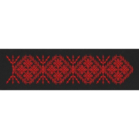 Floral Border Red & Black Embroidery Design