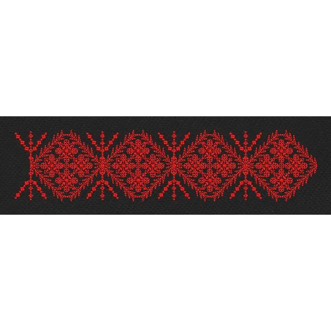 Floral Border Red & Black Embroidery Design