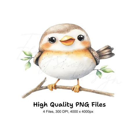 Cute Baby Birds Clipart Bundle
