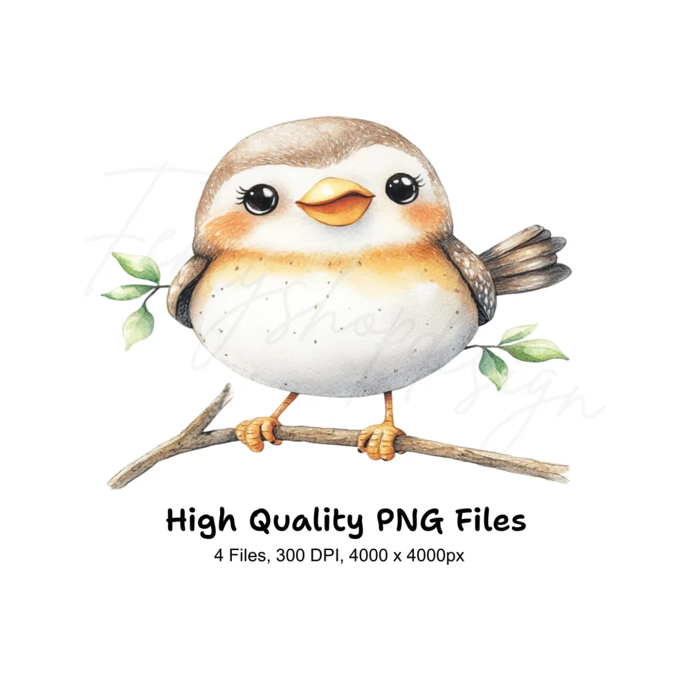 Cute Baby Birds Clipart Bundle