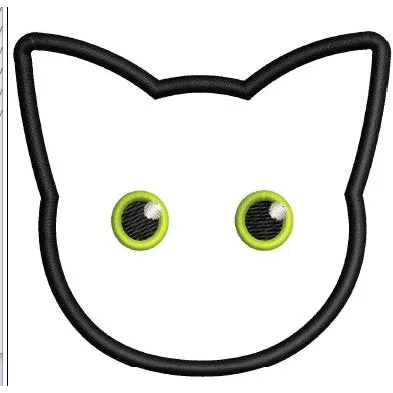 Cat Face Embroidery Design