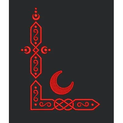 Border Moon Embroidery Design