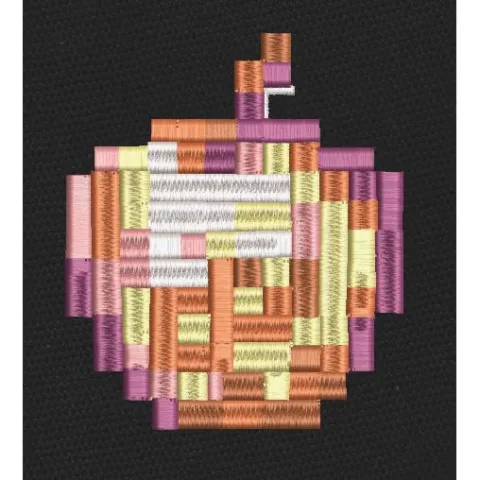 Pixel Apple Multi Embroidery Design