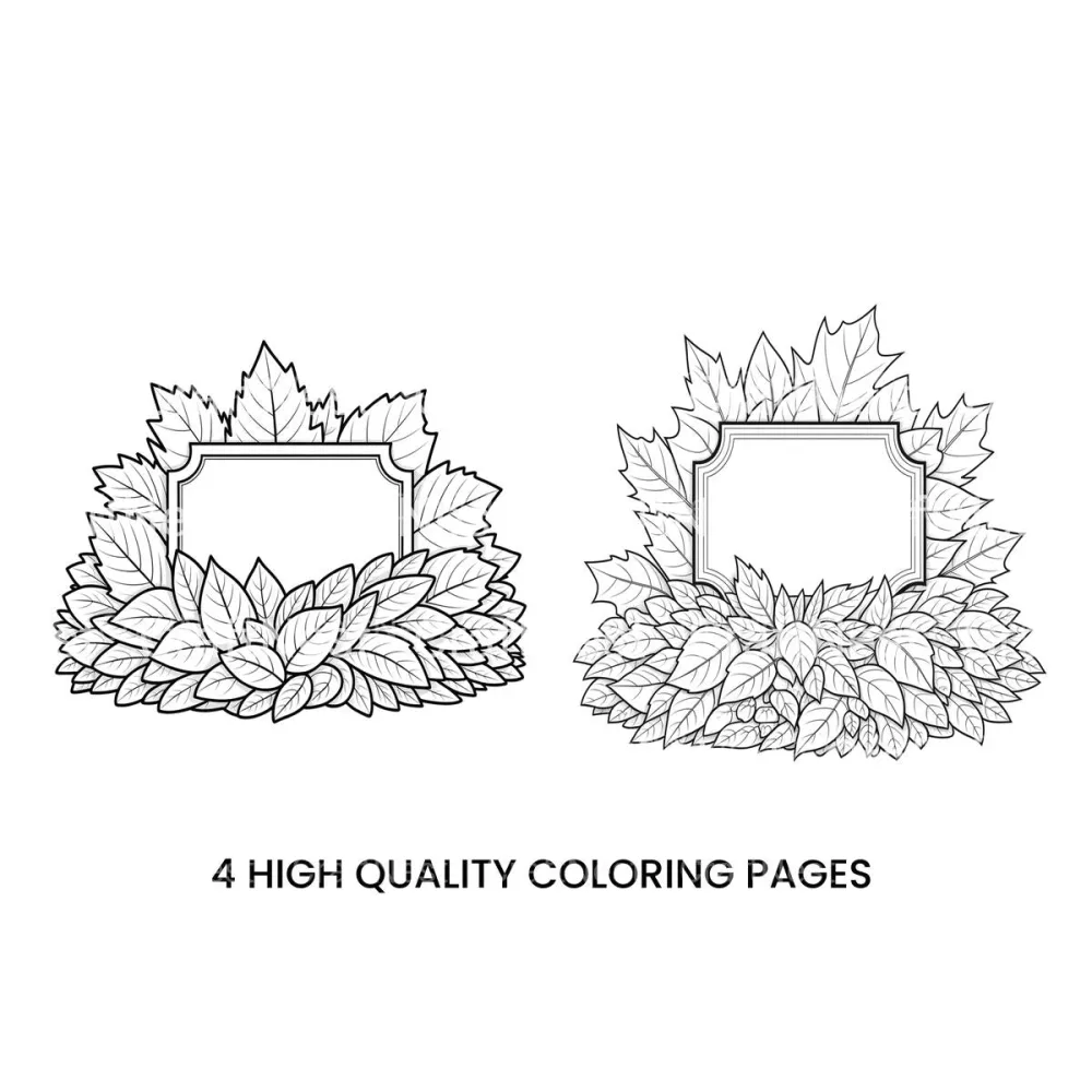Leafy Frames Coloring Books