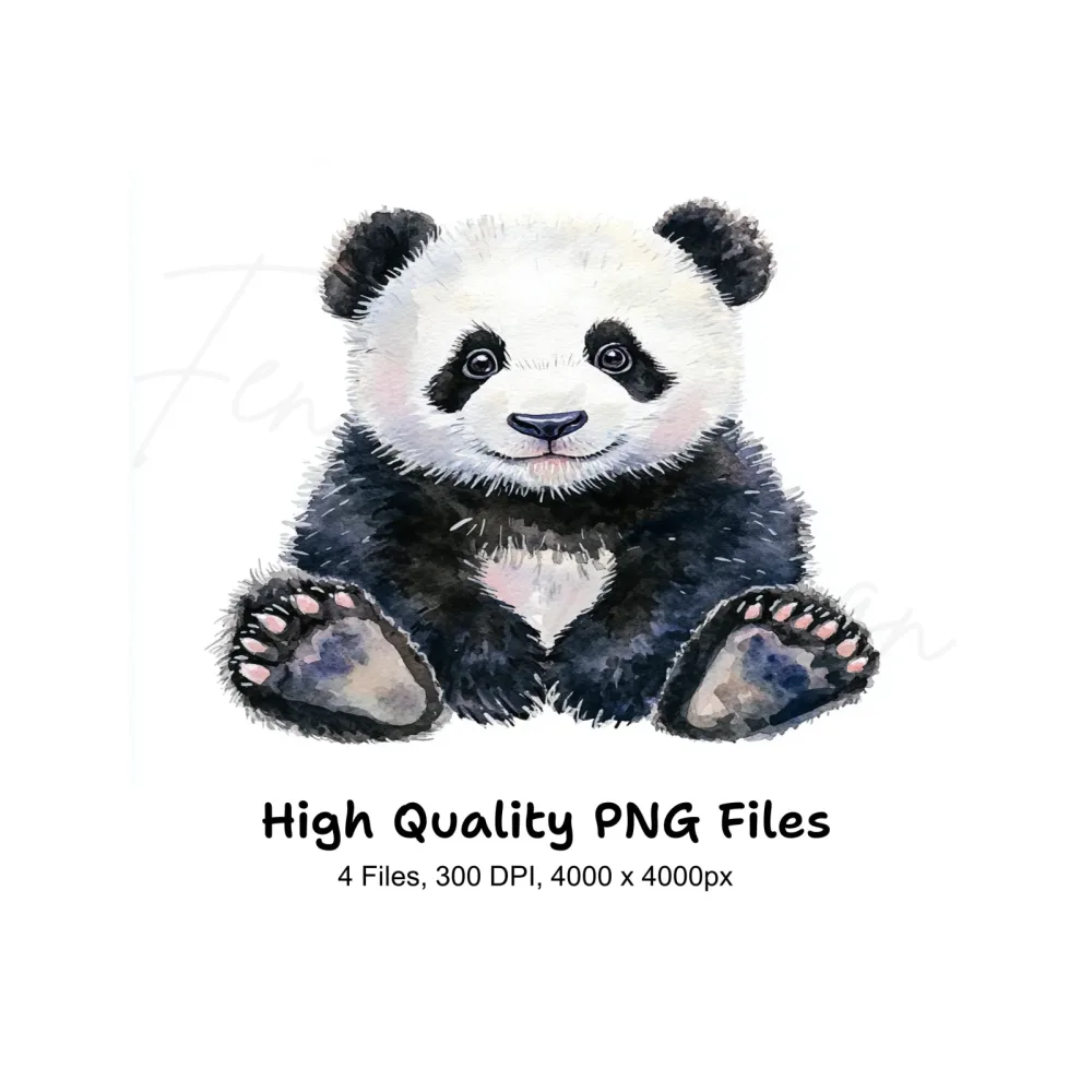 Cute Baby Panda Bear Clipart Bundle