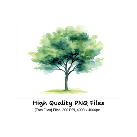 Green Trees Clipart Bundle