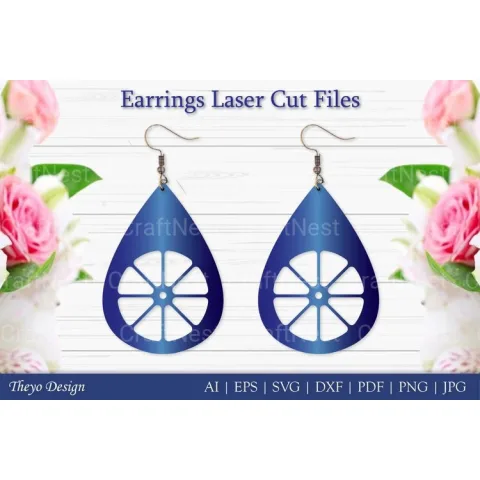 Laser Cut Flower Earrings SVG Bundle