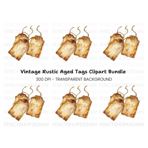 Vintage Tags Clipart Bundle