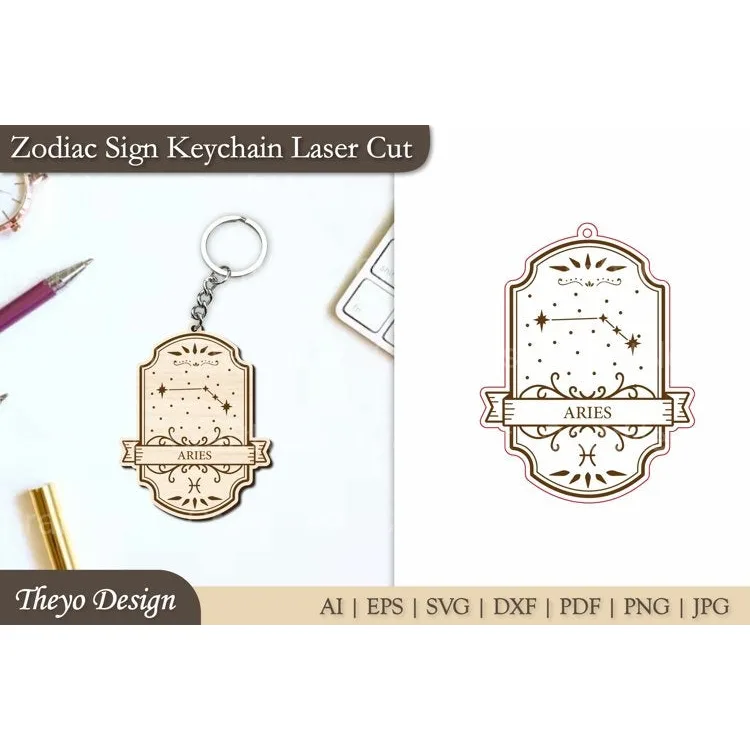 Zodiac Sign Keychain SVG Bundle