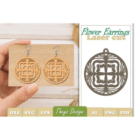 Flower Earrings SVG Bundle