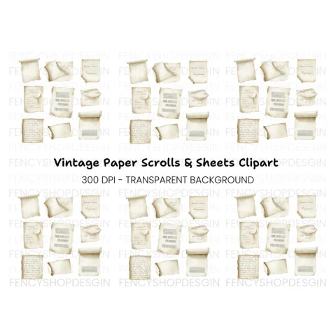 Assorted Vintage Scrolls Clipart Bundle