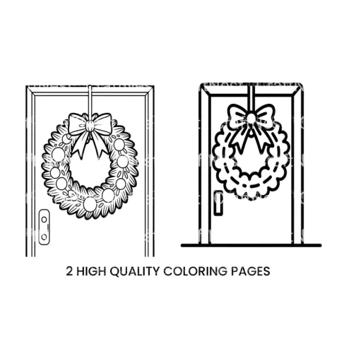 Christmas Wreath Door Coloring Books