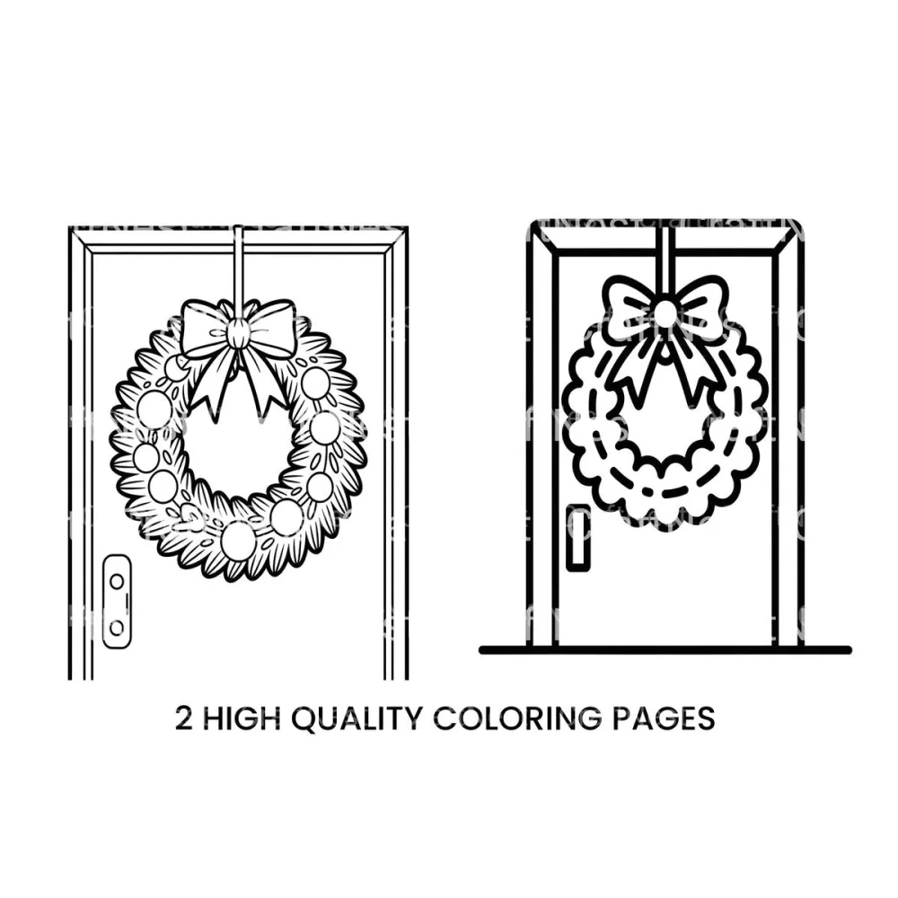 Christmas Wreath Door Coloring Books