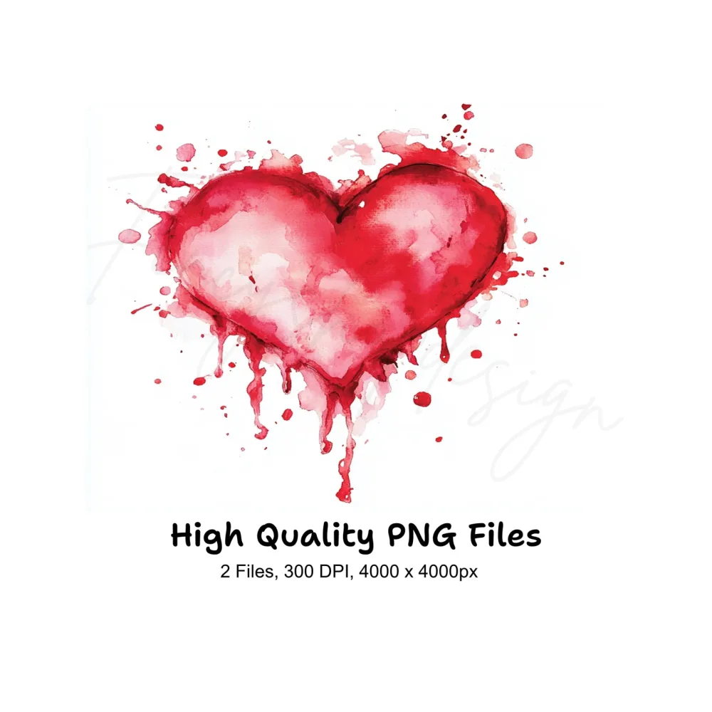 Dynamic Splash Hearts Clipart Bundle