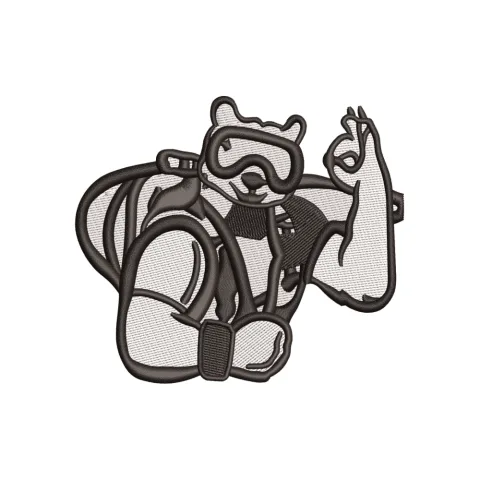 Bear Water Embroidery Design