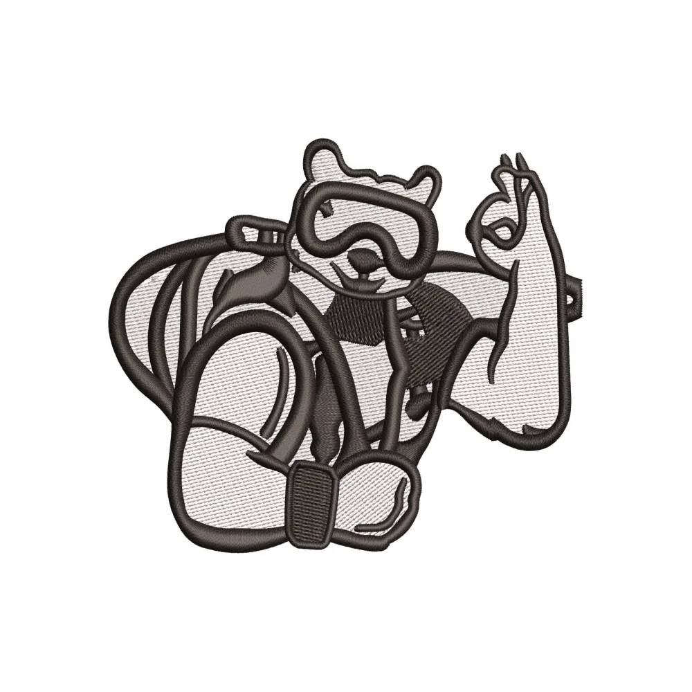 Bear Water Embroidery Design