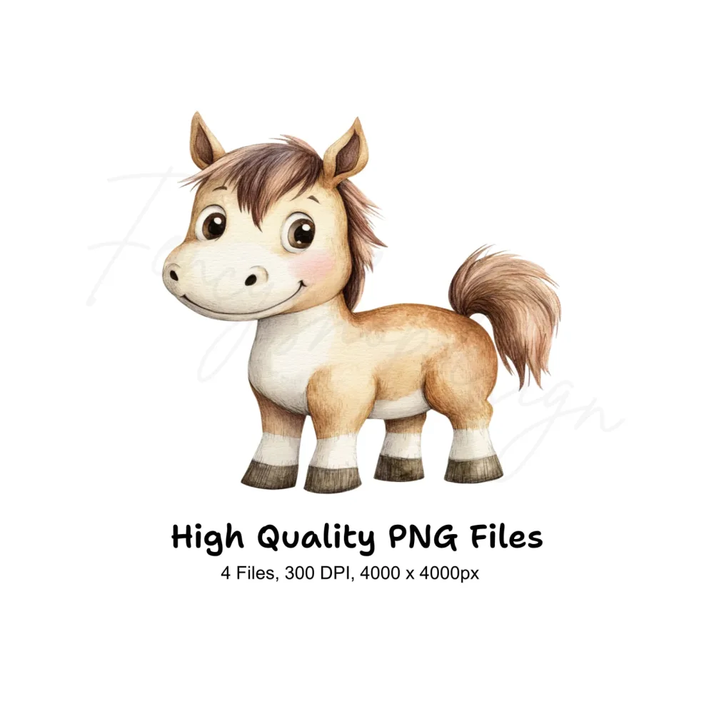 Charming Baby Horse Clipart Bundle