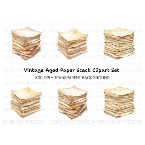 Stacked Vintage Clipart Bundle