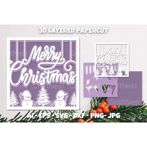 Christmas Layered Papercut SVG