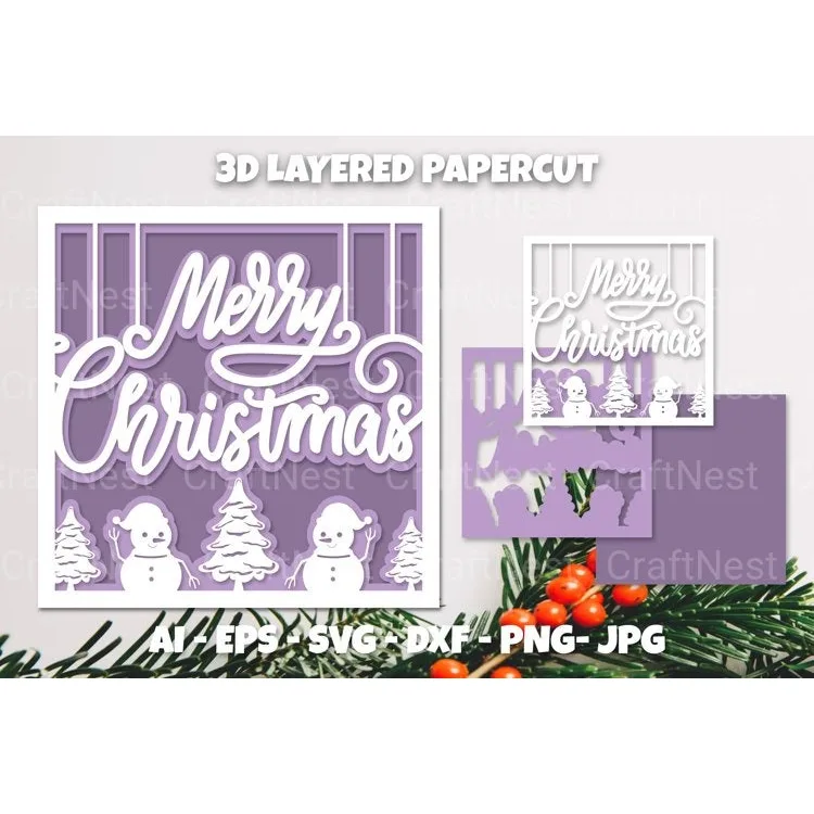 Christmas Layered Papercut SVG