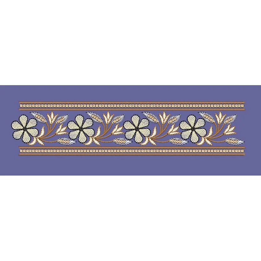 Floral Vine Border Embroidery Design
