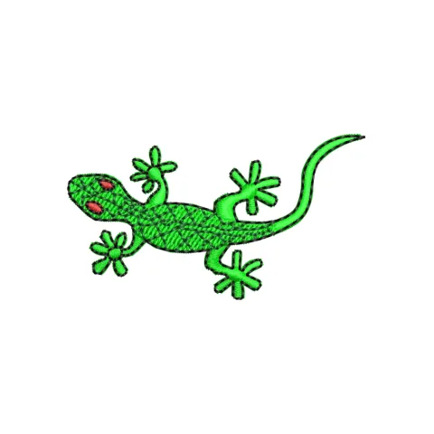 Green Lizard Embroidery Design