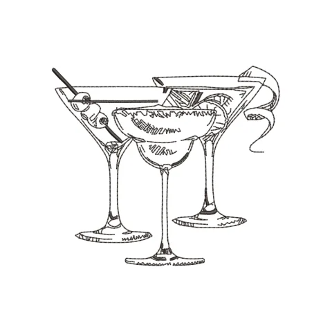 Wine Drink Embroidery Design