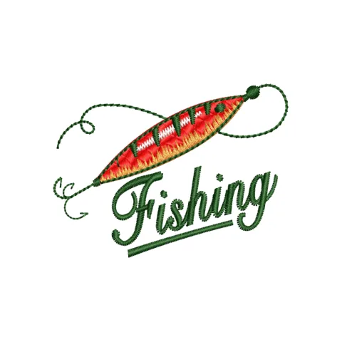 Fishing Embroidery Design