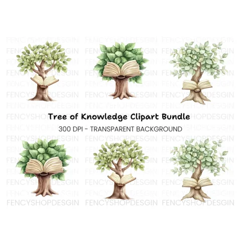 Fantasy Book Trees Clipart Bundle