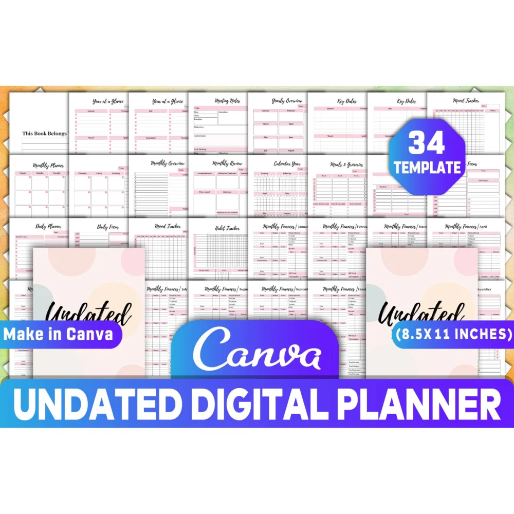 Undated Planner for Organization and Productivity