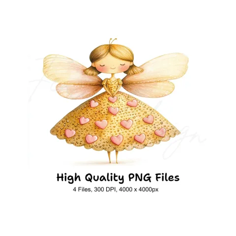 Golden Fairy Clipart Bundle