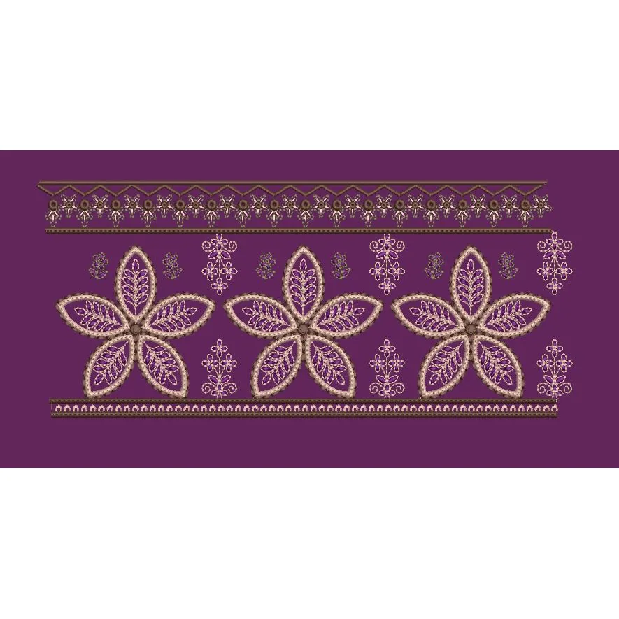 Trillium Lace Border Band Embroidery Design