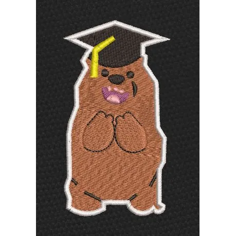 Graduate Cub Scholar Bear Embroidery Design