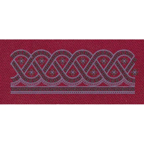Floral Border Purple Circle Lines Embroidery Design
